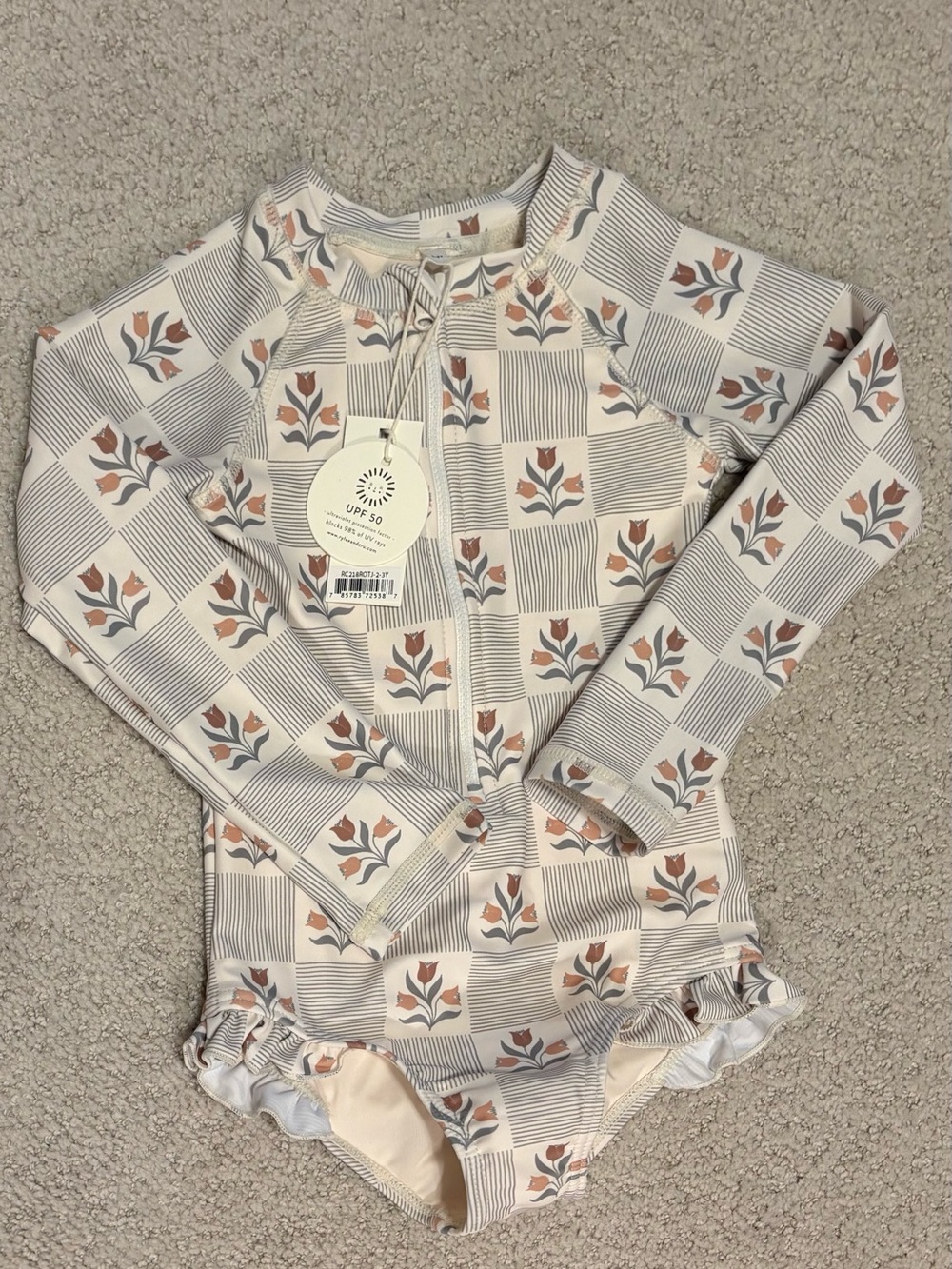 RYLEE + CRU Rashguard One Piece - GARDEN GRID